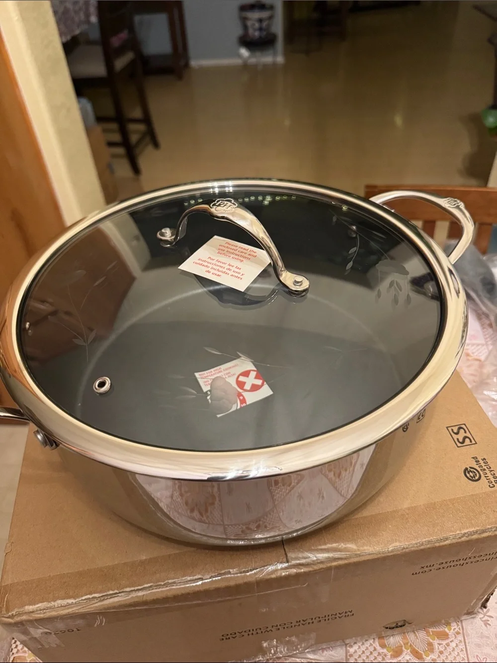 Princess House Polished Silver Stainless Steel Covered Casserole